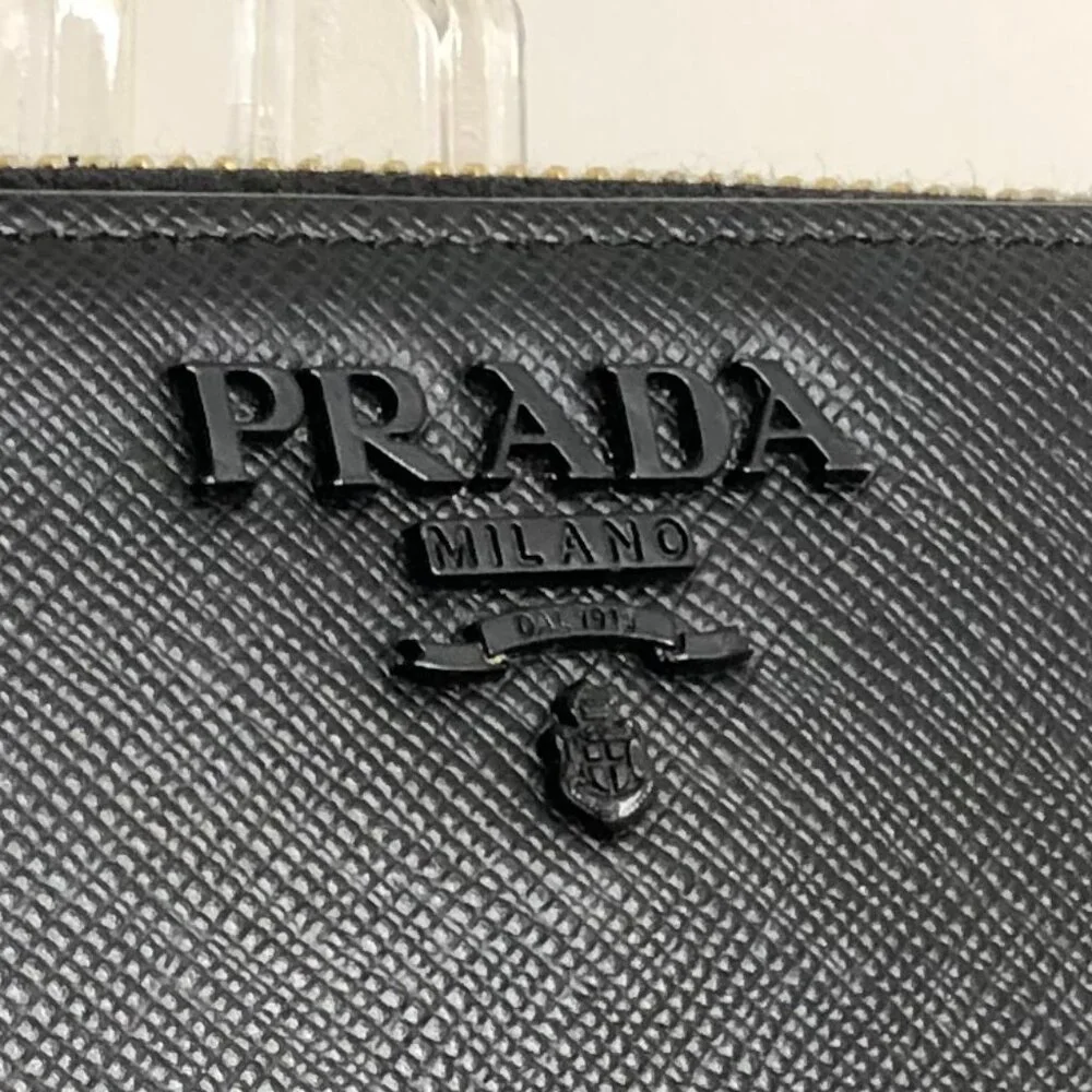 Prada Large Saffiano Leather Zip-Around Wallet RARE Monochrome - Picture 8 of 8